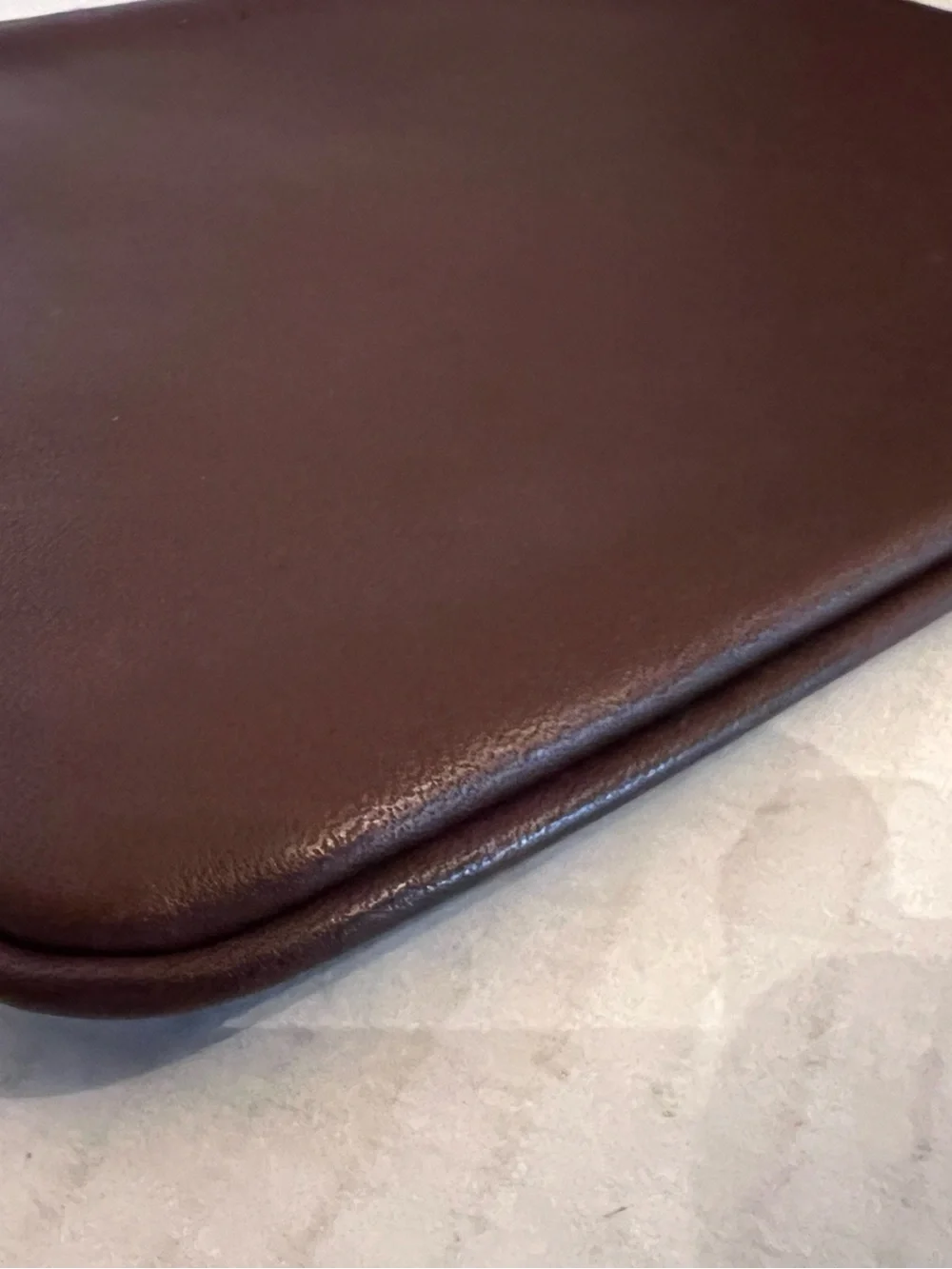 Vintage Coach Cosmetic case Pouch Make up bag purse Mahogany Brown leather NWOT